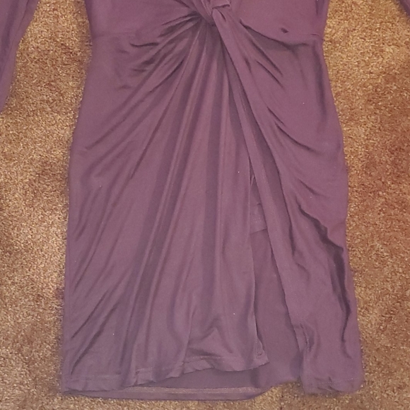 Maroon Purple V-Neck Dress - Picture 5 of 6